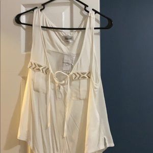 Bebe embellished tie font tank